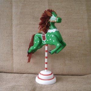 Vintage Handmade Wood Carousel Horse Figurine